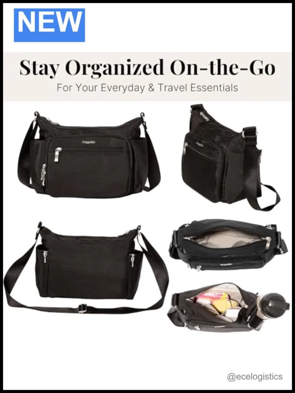 Nylon Hobo Crossbody Purse with RFID Protection
